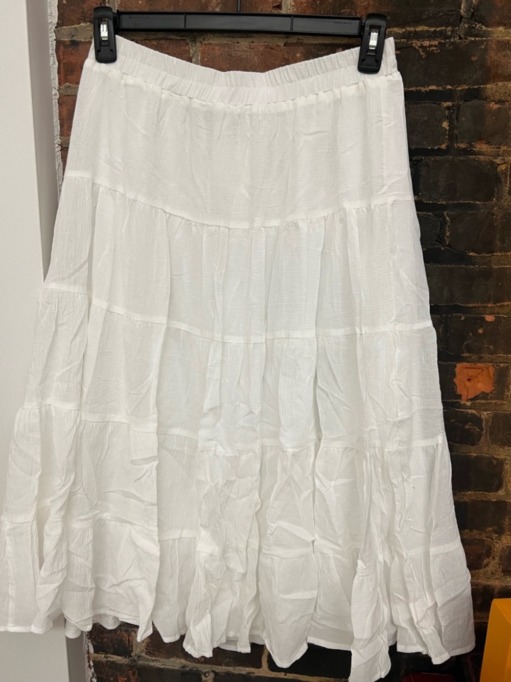 Hayden White Tiered Maxi Skirt with Drawstring - Picture 3 of 3